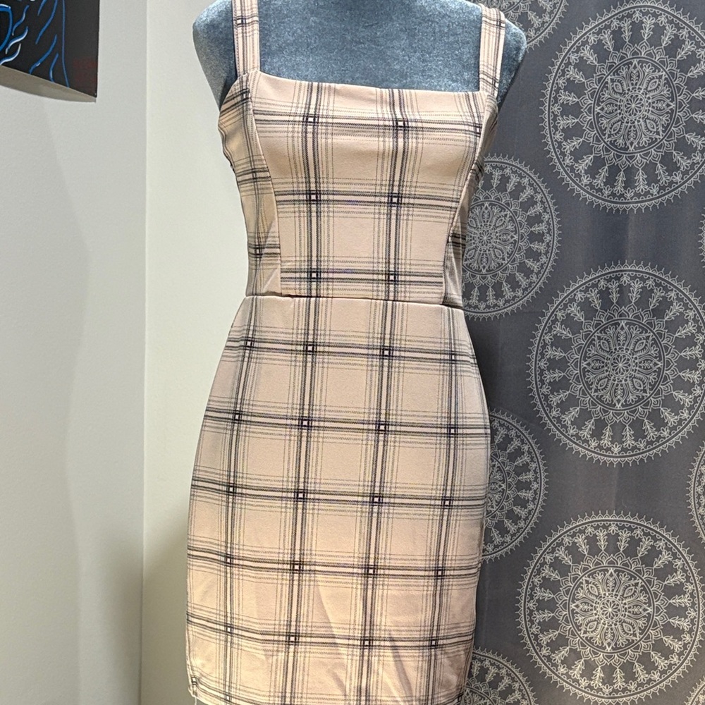 I Saw It First Plaid Bodycon Dress